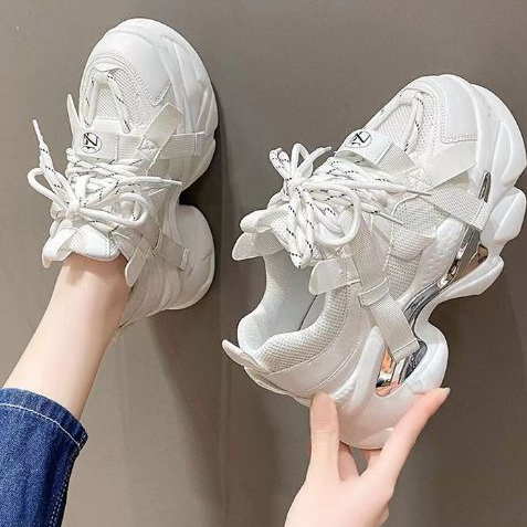 Giày Sneaker Đế Dày Phối Lưới Thoáng Khí Phong Cách Mới 2023 Cho Nữ