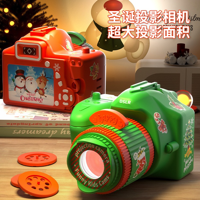 Máy Ảnh Đồ Chơi Có Đèn Chiếu Hình Ông Già Noel Cho Bé