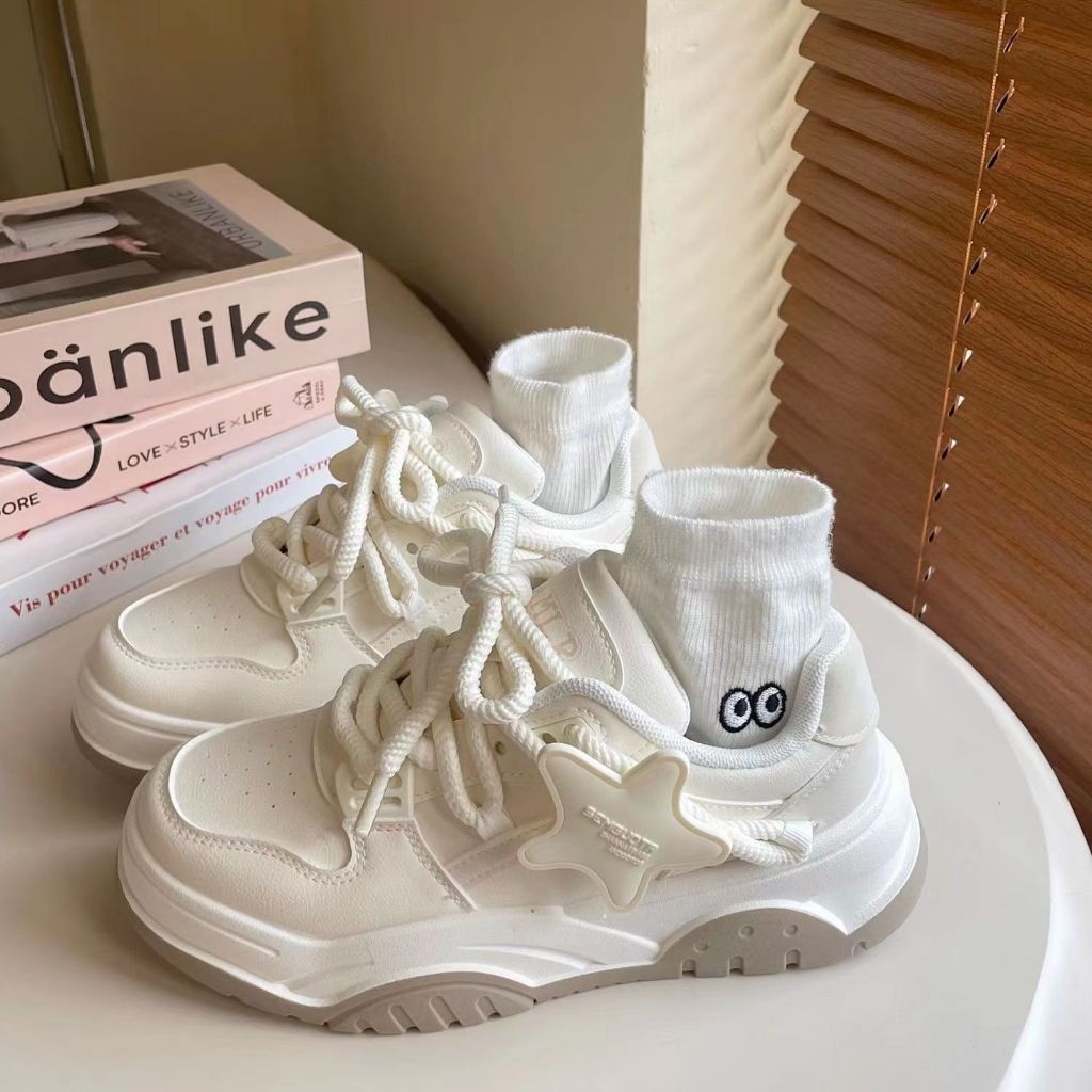 Giày Thể Thao Đế Dày Tăng Chiều Cao Có Khóa Dán Thời Trang Mới 2023 Cho Nữ