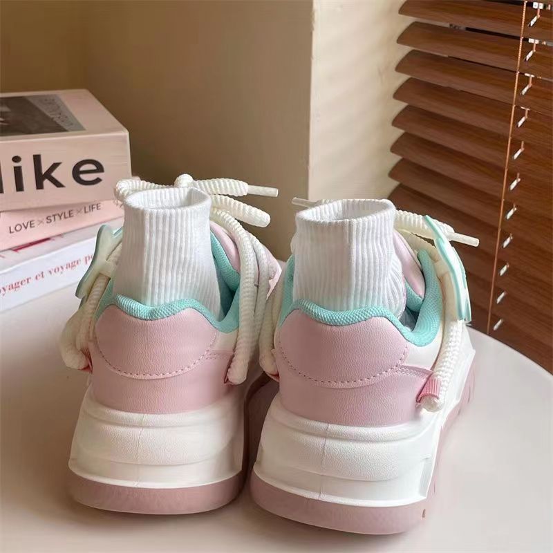 Giày Thể Thao Đế Dày Tăng Chiều Cao Có Khóa Dán Thời Trang Mới 2023 Cho Nữ