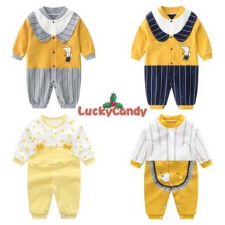 Bộ Áo Liền Quần May Mắn Màu Vàng Đáng Yêu Cho Bé Sơ Sinh