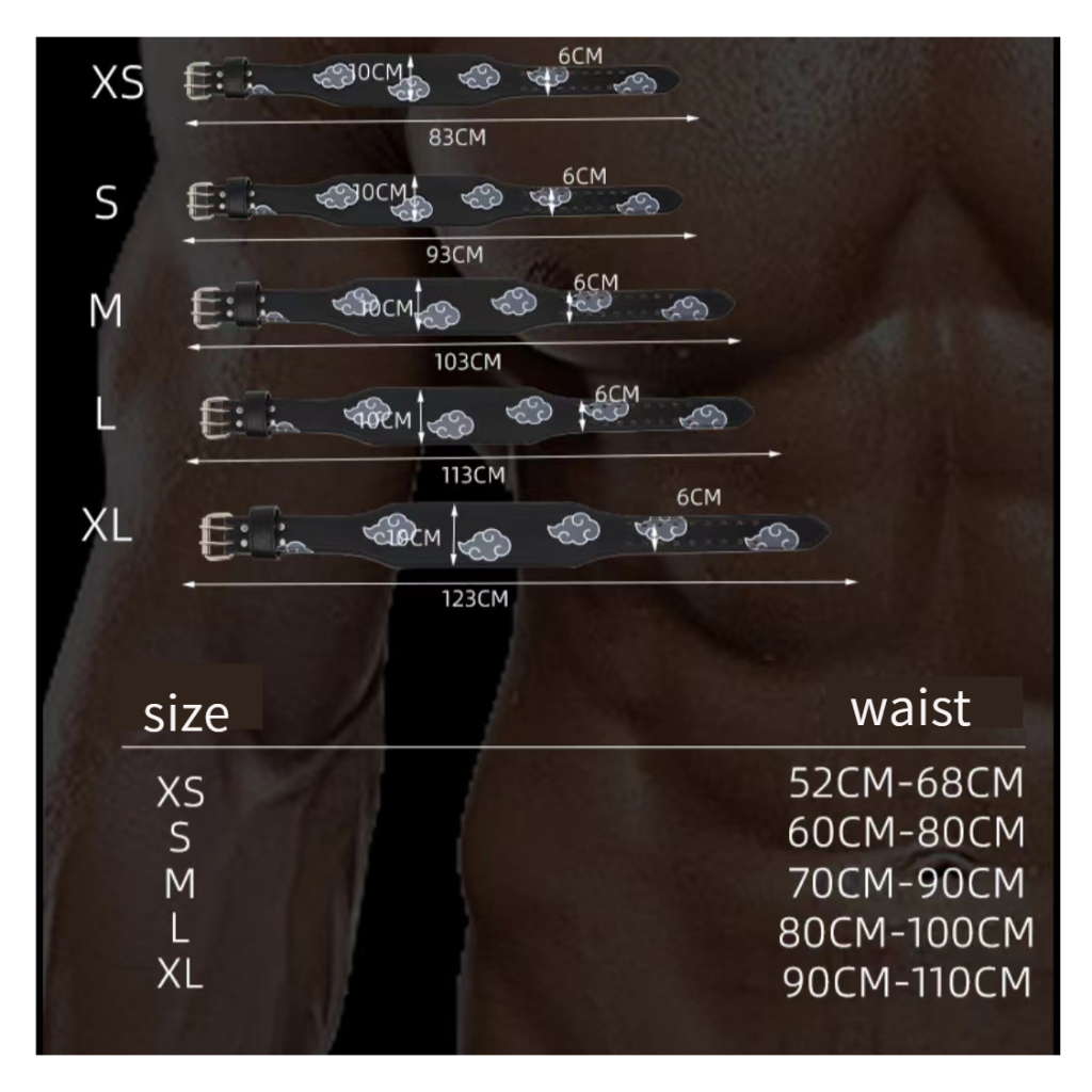 Thắt lưng tập thể dục Thắt lưng thể thao EVA Mây Tường Mây Thắt lưng thể hình Akatsuki Gym Naruto Trọng lượng nâng PU