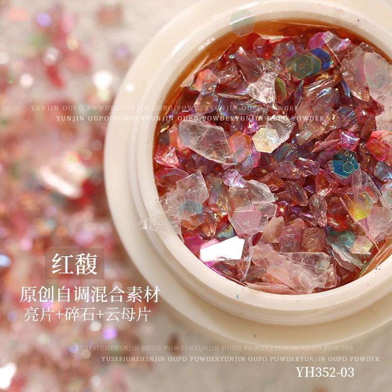 Bột Kim Tuyến Lấp Lánh Nhiều Màu Dùng Trang Trí Móng Tay charms