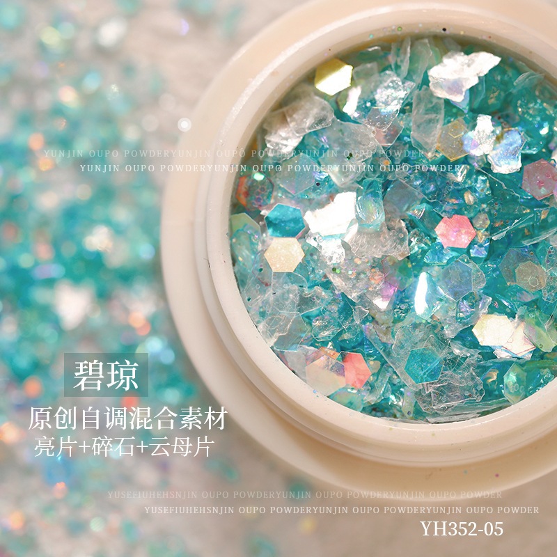 Bột Kim Tuyến Lấp Lánh Nhiều Màu Dùng Trang Trí Móng Tay charms