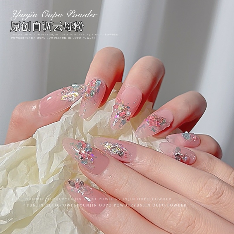 Bột Kim Tuyến Lấp Lánh Nhiều Màu Dùng Trang Trí Móng Tay charms