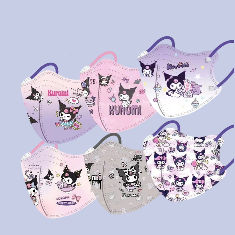 SANRIO Bộ 30 Khẩu Trang Chống Bụi In Hoạt Hình kuromi 3d Dành Cho Trẻ Em h0255