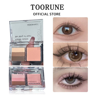 Bảng phấn mắt bốn màu HERORANGE phấn mắt màu đất má hồng gradient trang điểm mắt mờ tự nhiên