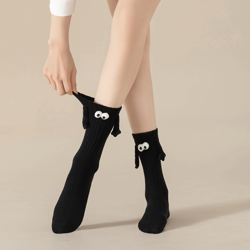 Vớ cotton Mềm Mại Thấm Hút Mồ Hôi Chống Dầu Hình Búp Bê Đôi Mắt To Hoạt Hình Vui Nhộn Cá Tính Thoải Mái