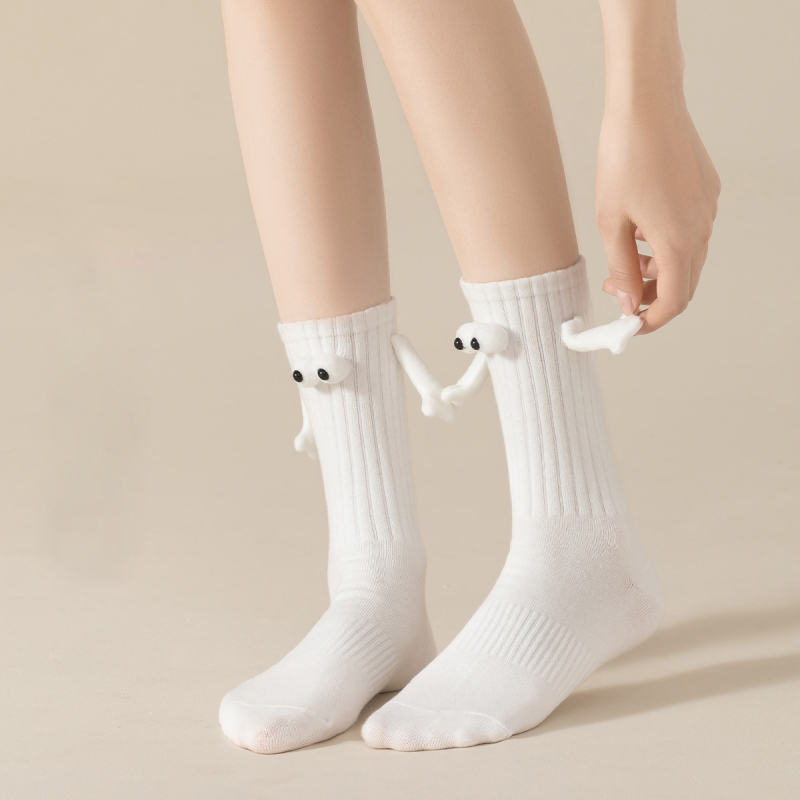 Vớ cotton Mềm Mại Thấm Hút Mồ Hôi Chống Dầu Hình Búp Bê Đôi Mắt To Hoạt Hình Vui Nhộn Cá Tính Thoải Mái