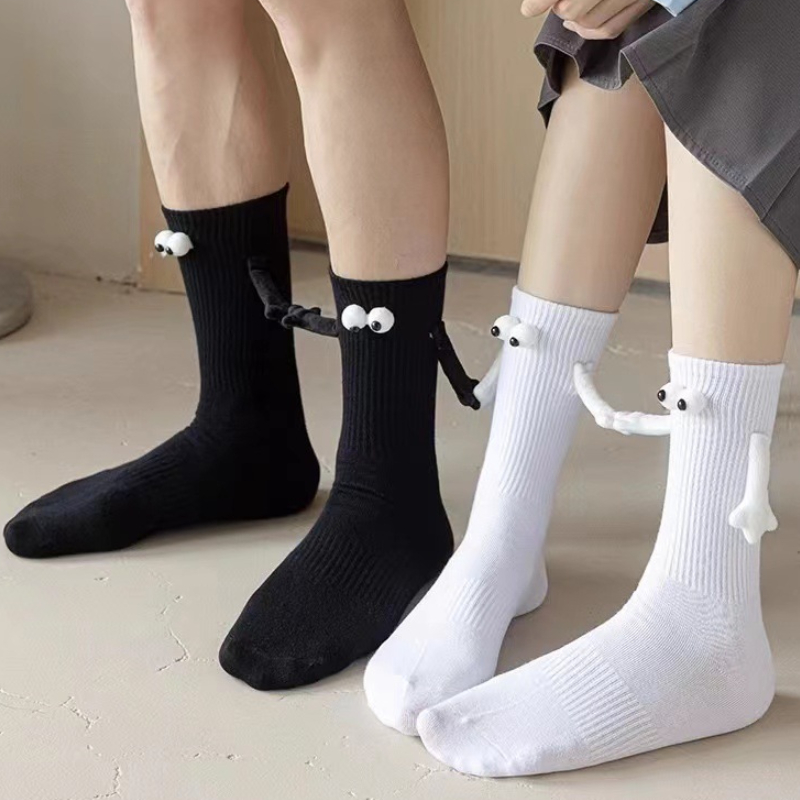 Vớ cotton Mềm Mại Thấm Hút Mồ Hôi Chống Dầu Hình Búp Bê Đôi Mắt To Hoạt Hình Vui Nhộn Cá Tính Thoải Mái