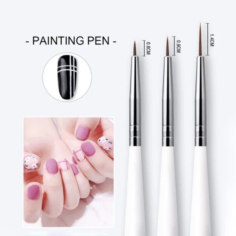 Set 3 Cọ Vẽ Trang Trí Móng Tay Nghệ Thuật