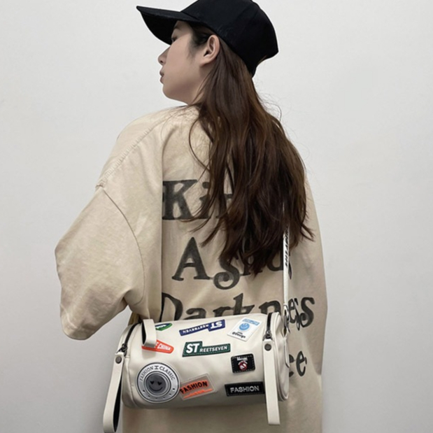 IMELON Túi Da PU Đeo Chéo Vai Có In Chữ Thời Trang Dành Cho Nam Nữ