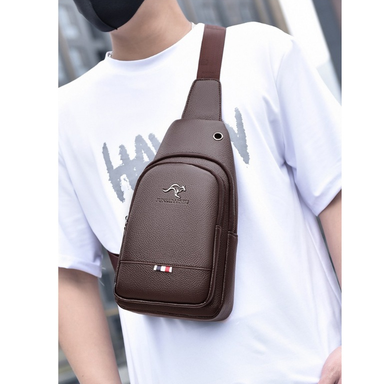 IMELON Túi Da PU Đeo Chéo Cỡ Lớn Thời Trang Cho Nam