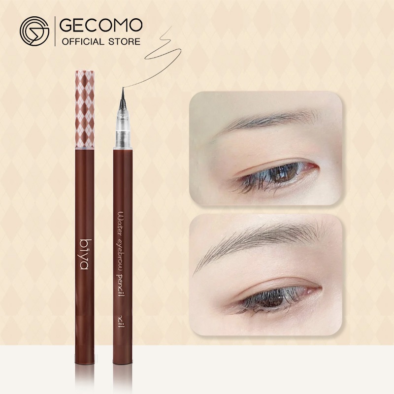 Gecomo Bút Kẻ Lông Mày Dạng Lỏng 0.01mm Màu Tự Nhiên Chống Nước Không Nhòe