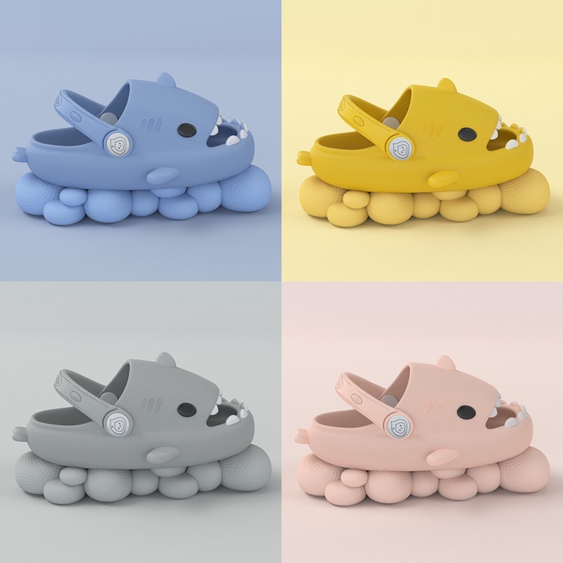 Dép Sandal Đế Dày Chống Trượt Hình Cá Mập Phong Cách Trung Hoa Dành Cho Trẻ Em