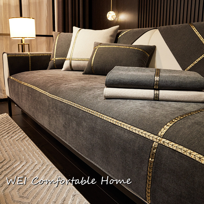 Vỏ Bọc Đệm Ghế sofa Da chenille Nhẹ Đơn Giản Hiện Đại Chống Trượt Phong Cách Bắc Âu