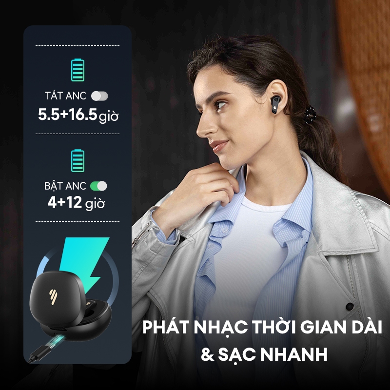 Tai nghe bluetooth không dây  Edifier Neobuds Pro 2  Tần Rộng Spatial Audio Âm thanh Độ phân giải Cao LDAC 8 Micrô Chống ồn Môi trường Cảm ứng Đeo tai Khử tiếng ồn chủ động Công nghệ khử tiếng ồn chủ động