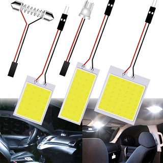 1 bộ bóng đèn led t10 c5w cob 24 / 36 / 48smd 12v ánh sáng trắng cho xe hơi