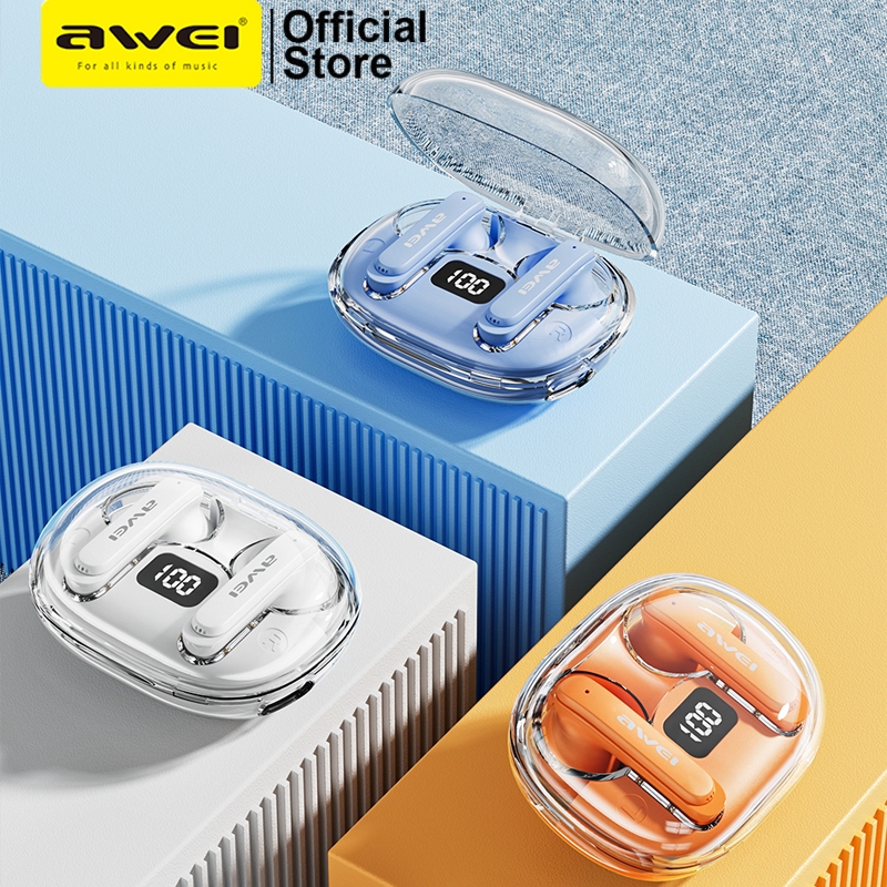 Tai Nghe Bluetooth Awei T86 ENC Chống Ồn Có 4 Mic HD Âm Thanh Nổi Pin Trâu Chính Hãng