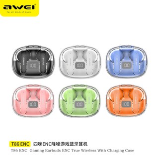 Tai Nghe Bluetooth Awei T86 ENC Chống Ồn Có 4 Mic HD Âm Thanh Nổi Pin Trâu Chính Hãng