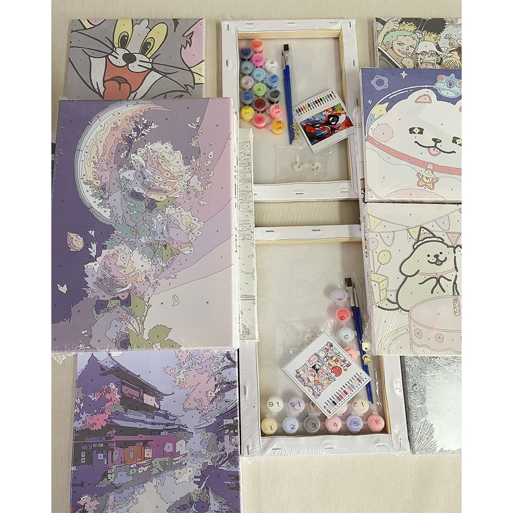 DROFE /20×30cm có khung/ tranh tô màu theo số / tranh số hoá / tranh tô màu số hoá / crayon shin-chan / Hoạt hình / tranh