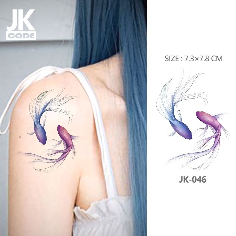 Hình Xăm Dán Tạm Thời Hình Bướm Hồng Và Hoa Chống Thấm Nước Lâu Trôi