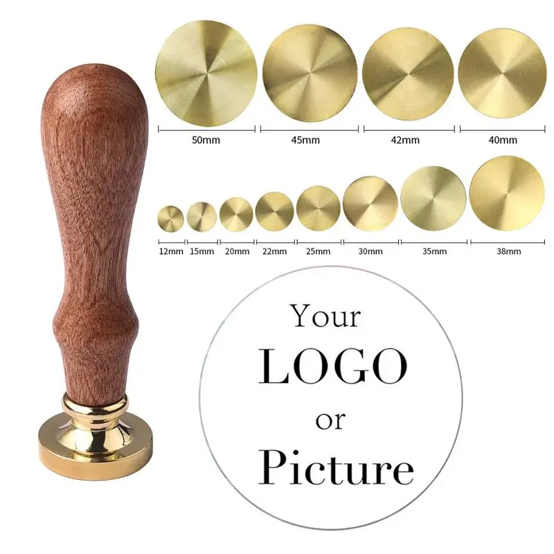 Logo Custom Seal Wax Stamp Logo cá tính riêng Logo độc đáo Custom Made Copper Head Wedding Birthday Business