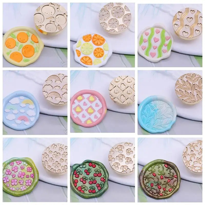 Con Dấu Niêm Phong Thiệp Mời Đám Cưới Đầu Đồng Trái Cây Dễ Thương 25MM