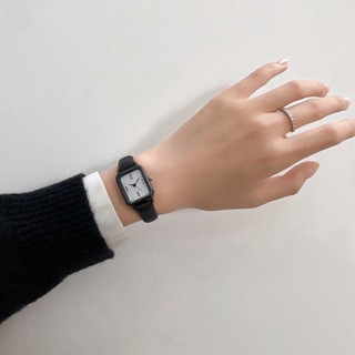 Relo Đồng Hồ Đeo Tay Mặt Vuông Thời Trang Hàn Quốc Đơn Giản Da