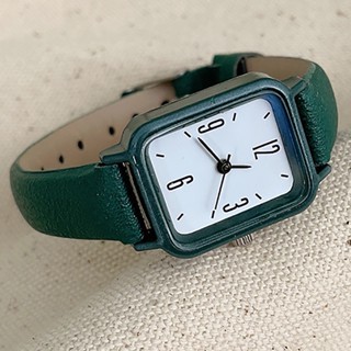 Relo Đồng Hồ Đeo Tay Mặt Vuông Thời Trang Hàn Quốc Đơn Giản Da
