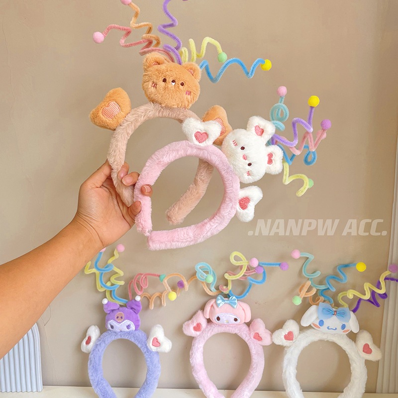 SANRIO  Băng Đô Cài Tóc Hoạt Hình melody cinnamon melody Nhồi Bông Bản Rộng Dễ Thương Rửa Mặt Cho Bé Gái