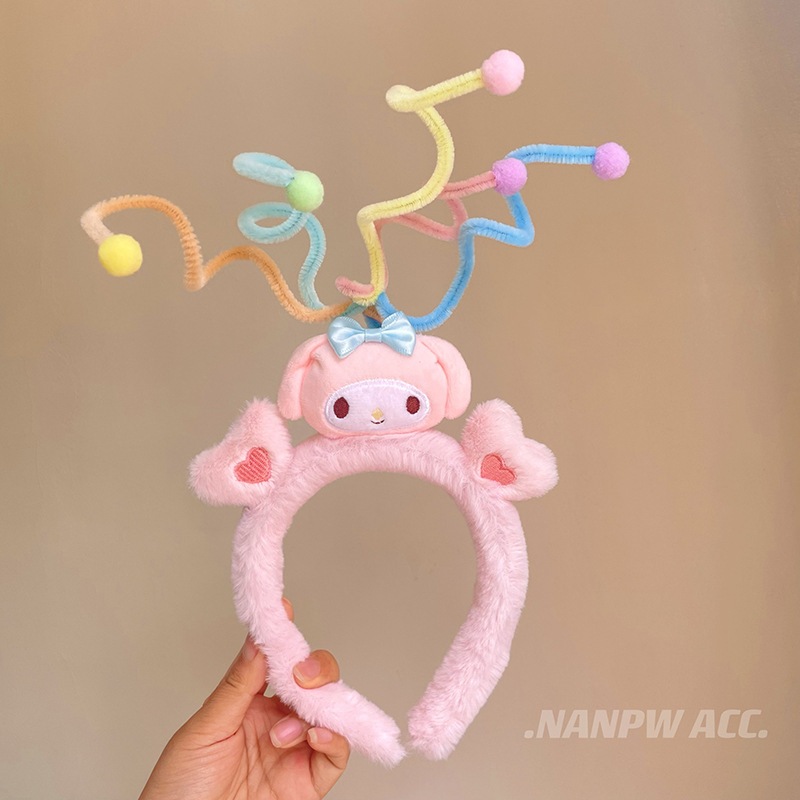 SANRIO  Băng Đô Cài Tóc Hoạt Hình melody cinnamon melody Nhồi Bông Bản Rộng Dễ Thương Rửa Mặt Cho Bé Gái