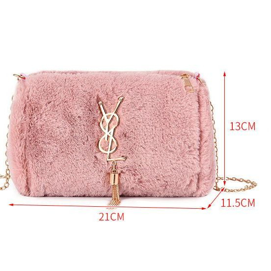 Túi Đeo Vai Hình Vuông Phủ Lông Phong Cách Hàn Quốc Dễ Thương Thời Trang Cho Nữ