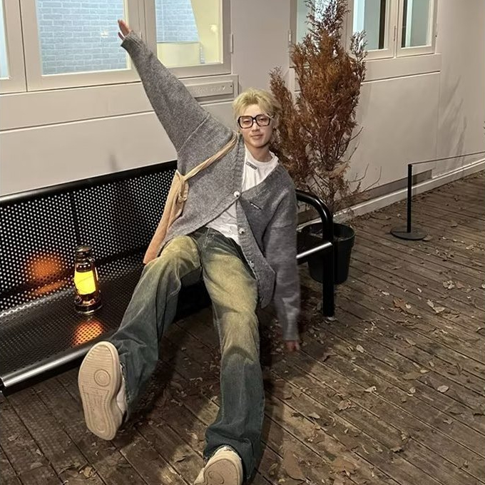 Dunst Shop Áo Len áo sweater nam cardigan áo len nan Tay Dài 2023 NEW MMY23A0MDO 42Z231018