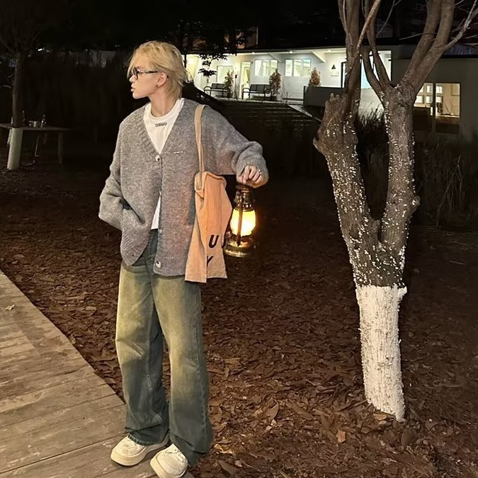 Dunst Shop Áo Len áo sweater nam cardigan áo len nan Tay Dài 2023 NEW MMY23A0MDO 42Z231018