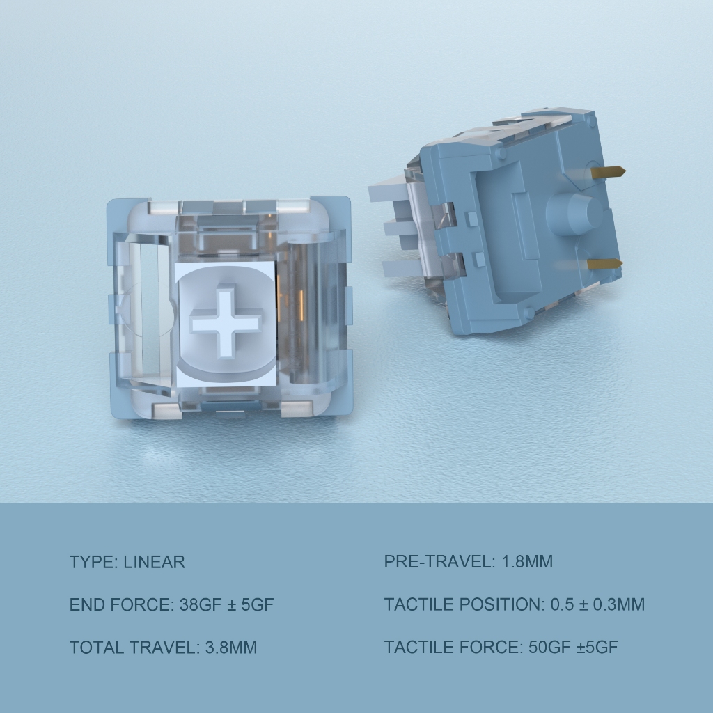 Set 110 Công Tắc Bàn Phím Cơ gaming Hình Cá Voi Xanh 3 Chấu 50gf