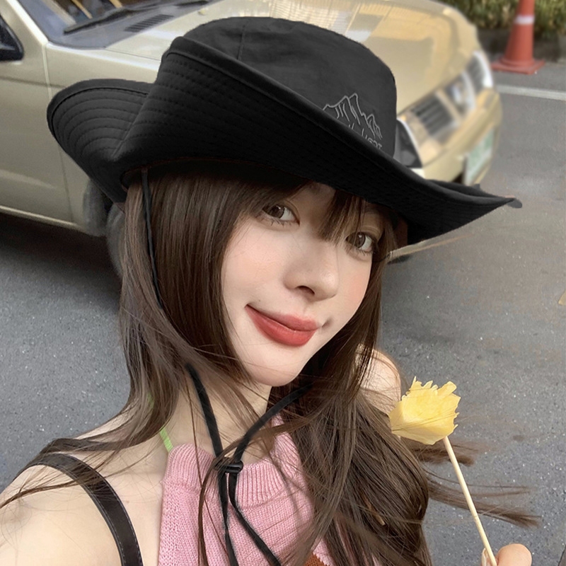 Mũ bucket Chống Nắng / Gió Thêu Hoạ Tiết Xinh Xắn Thời Trang Dành Cho Nữ