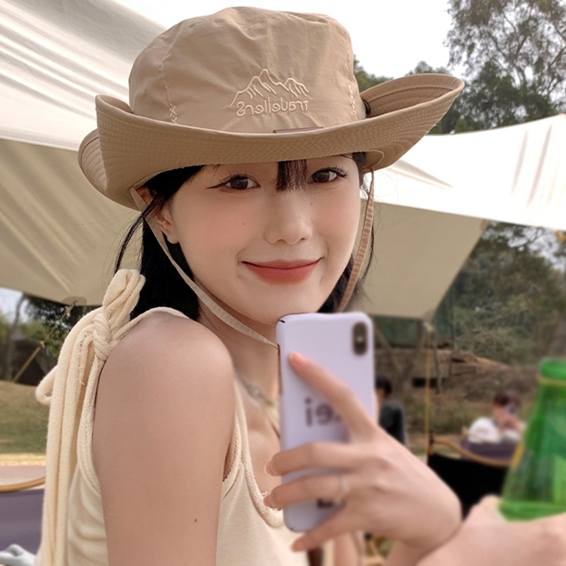 Mũ bucket Chống Nắng / Gió Thêu Hoạ Tiết Xinh Xắn Thời Trang Dành Cho Nữ