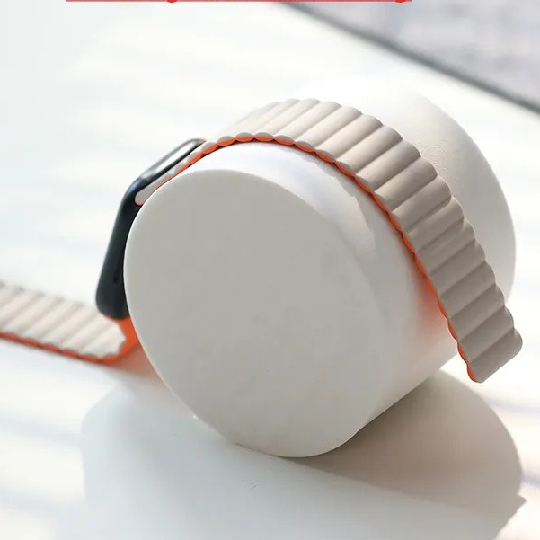 Dây Đeo silicone Từ Tính Hai Màu Cho Đồng Hồ Thông Minh iwatch series 4 / 5 / 6 / se / 7 / 8 / 9 / ultra 49mm 45mm 41mm 44mm 40mm 42mm 38mm