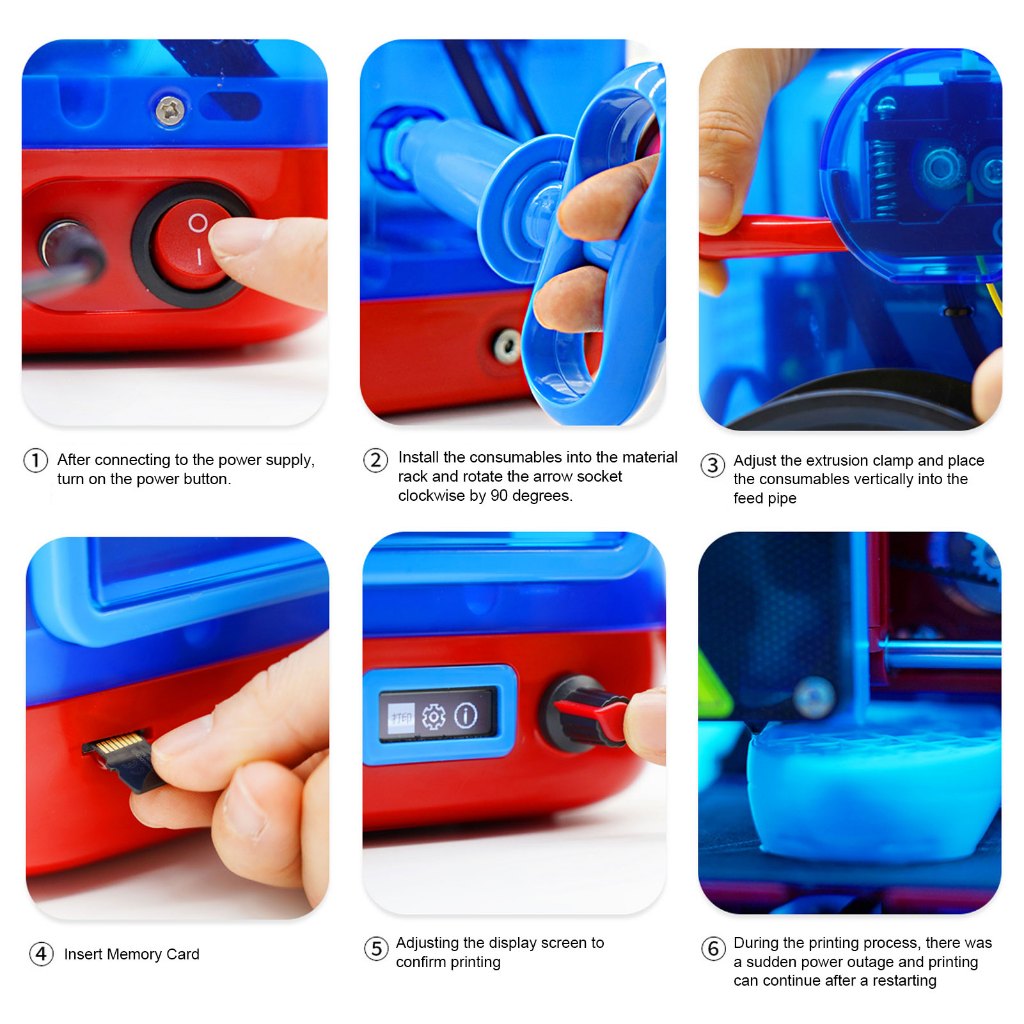 Máy in 3D mini FDM 80x80x80mm Đầu phun 0 6mm có độ chính xác cao với PLA tiêu hao để chế tạo DIY Helium066