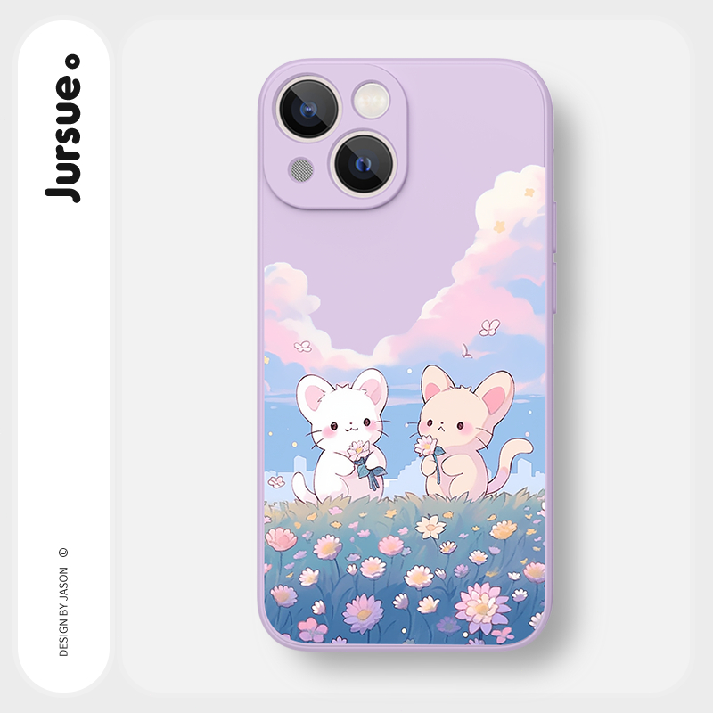 Ốp lưng JURSUE mềm hoạt hình dễ thương đẹp Cho iPhone 15 14 13 12 11 Pro Max SE 2020 X XR XS 8 7 ip 6S 6 Plus kute Y4275