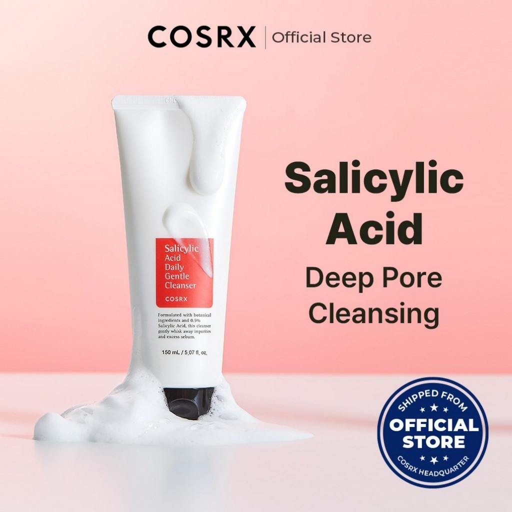 Cosrx Sữa Rửa Mặt Axit salicylic Dịu Nhẹ 150ml Sữa rửa mặt làm sạch sâu cho da Acid Daily Gentle Cleanser