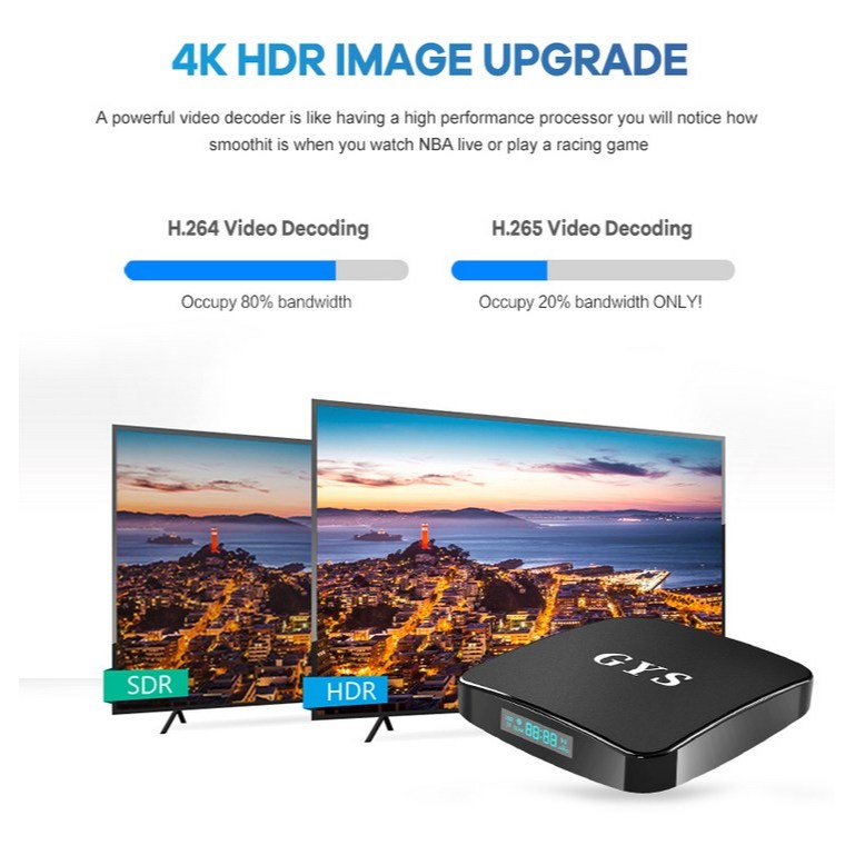 Hộp TV 4K Ultra HD Bluetooth Voice Điều khiển từ xa 2GB 16GB Android 9.0 S905X3 2.4G/5G WiFi Hộp Android thông minh