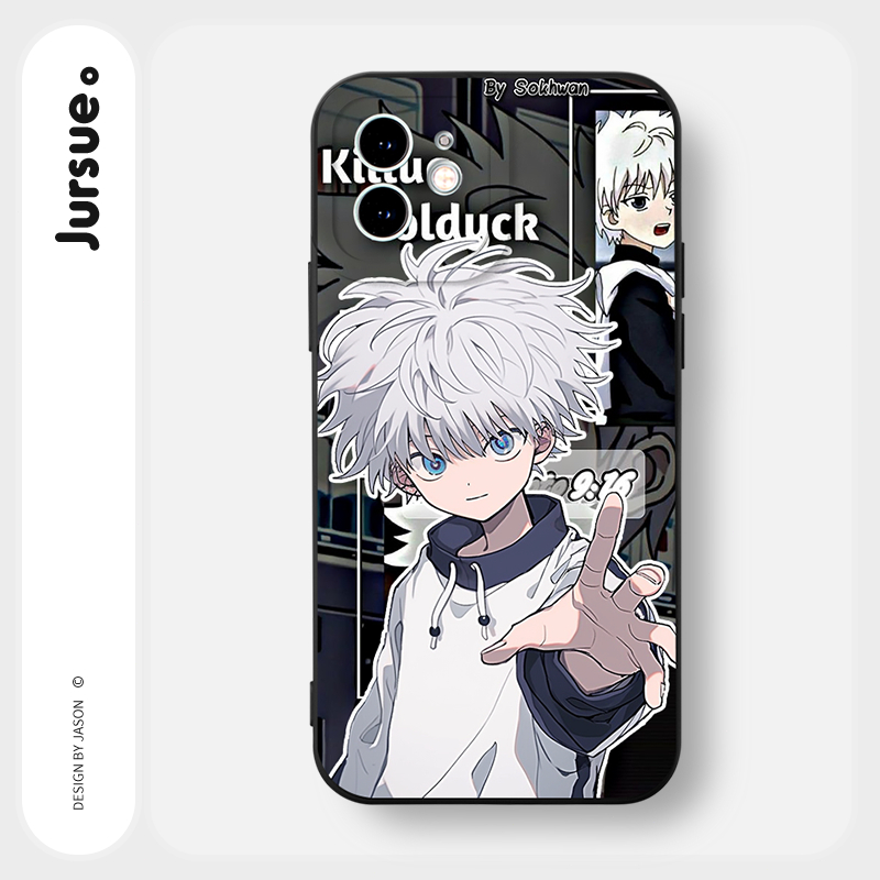 Ốp lưng JURSUE mềm chống bẩn anime ngầu nam đen Cho iPhone 15 14 13 12 11 Pro Max SE 2020 X XR XS 8 7 ip 6S 6 Plus Y4268