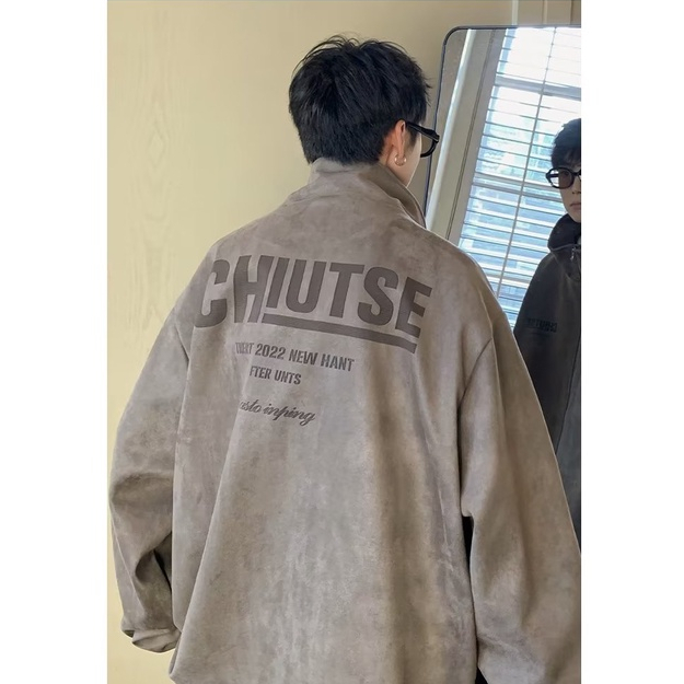 Áo khoác nam và nữ chất lượng cao áo_khoác Zip rộng thoải mái Suede 2023 NEW MJK23A0G4V 42Z231018