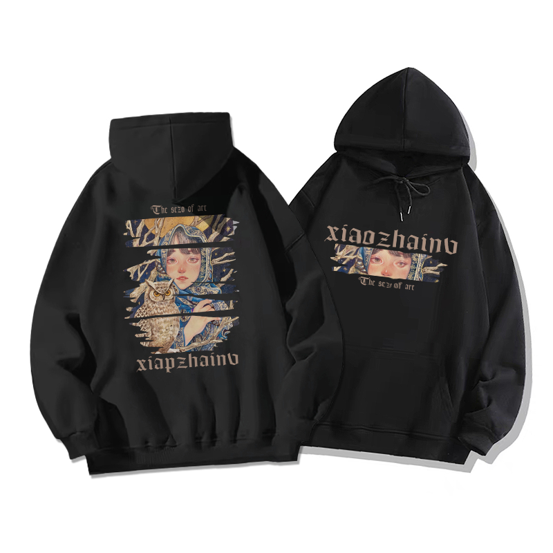 Áo hoodie nữ đen oversize local brand SALMO áo thu đông unisex 100% cotton Y0310