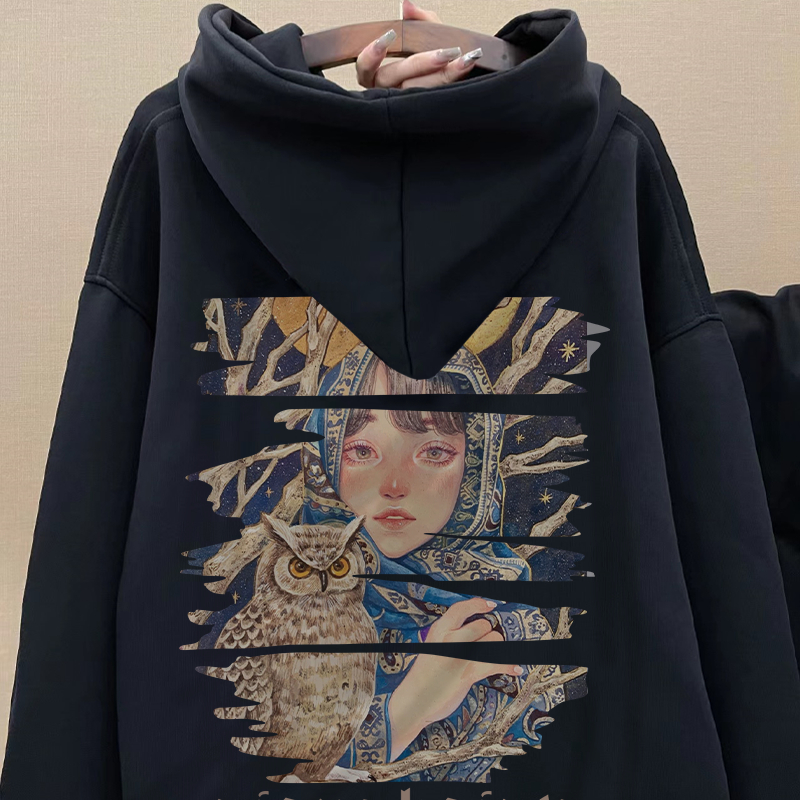Áo hoodie nữ đen oversize local brand SALMO áo thu đông unisex 100% cotton Y0310