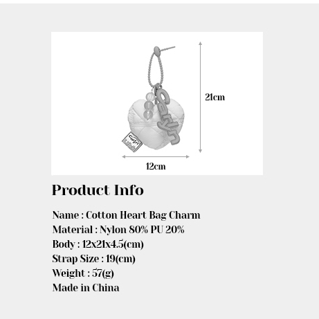 Mr.puffer Dây Treo Túi Xách Mặt Hình Trái Tim Nhỏ Nhắn Nhiều Màu Sắc Cá Tính Hàn Quốc niche