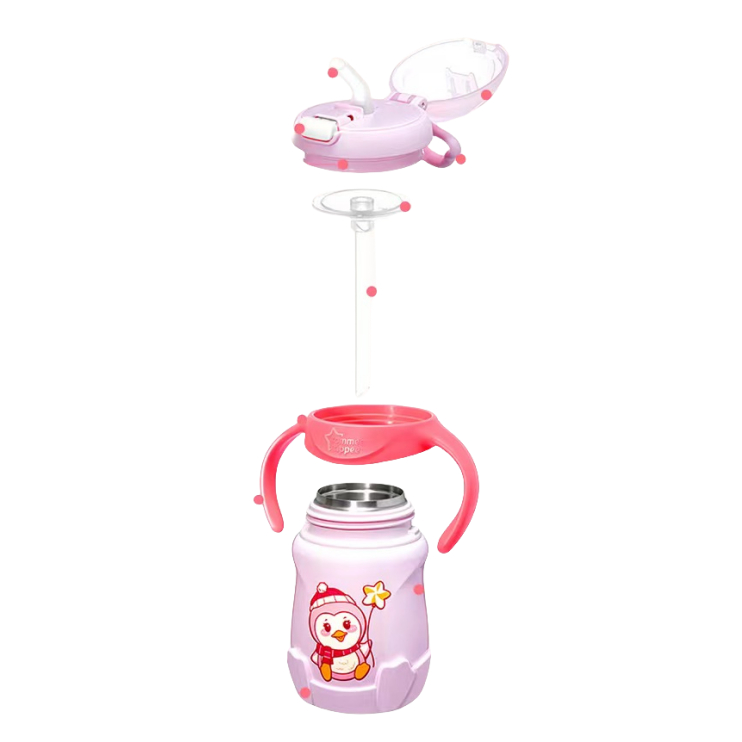 TOMMEE TIPPEE Tommee Bình Nước Cách Nhiệt Bằng Thép Không Gỉ 300ml Hình Chim Cánh Cụt