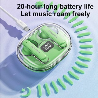 Tai Nghe Bluetooth Awei T86 ENC Chống Ồn Có 4 Mic HD Âm Thanh Nổi Pin Trâu Chính Hãng